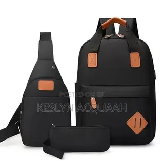 School Backpack With USB Slot-Black’ 711070