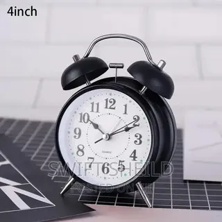 Vintage Antique Table, Shelves Alarm Clock