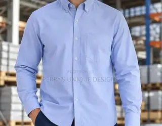 Premium Men's Light Blue Oxford Button-Down Shirt – Smart