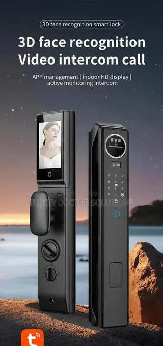 3d Facial Recognition Smart Door Lock With Active Video Calling - Tuya