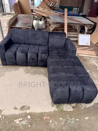 Black Corner Fabric Sofa