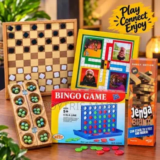 Jenga,Ludo,Oware,Connect 4 and Draft(Dami) Combo