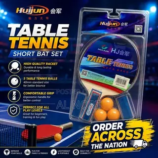 Huijun Table Tennis Racket Set With 2 Short Bats 3 Balls