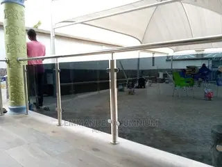 Modern Stainless for Porch With Blue Reflective Glass