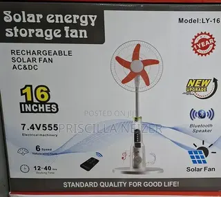 Solar and Rechargeable Fans Available