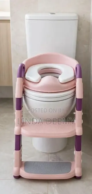 Kids Potty Ladder- Foldable for Toddlers 1-6 Years - Blue/Pink/Ash