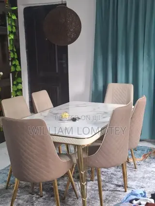 Affordable 6 Dining Set With Mable Top
