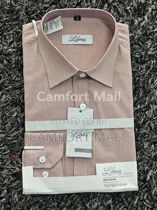 Men's Long-Sleeve Striped and Plain Cotton Shirts