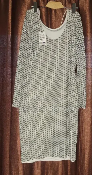 New Silver Bodycon Dress. Uk Size; 18