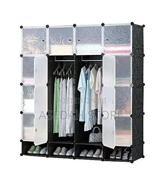 Portable Plastic Wardrobe 16 Cubes