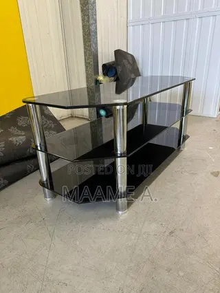 Black Glass Chrome Centre Table