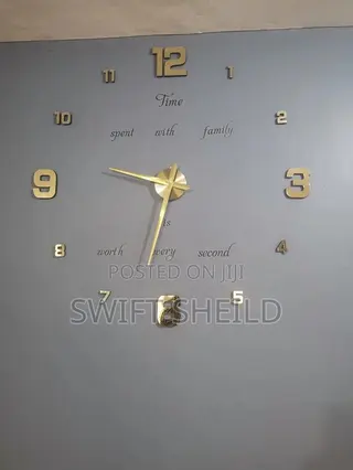 3d Wall Clock Large + Time Spent With Family Design