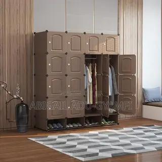 P 3D 16cubes Wardrobe With Shoe Rack