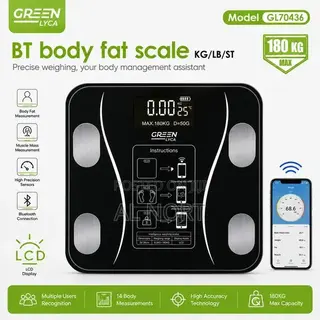 GREEN LYCA GL70436 Bluetooth Body Fat Scale – 180kg – Black