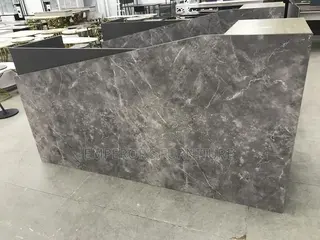 Prestige Grey Marble-Like Executive Reception Desk