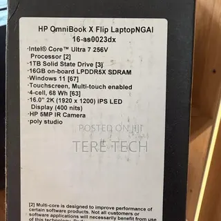 New Laptop HP OmniBook X Flip 16" 16GB Intel Core Ultra 7 SSD 1T