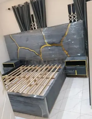 Queen Size Bed Frame and Side Drawer Available