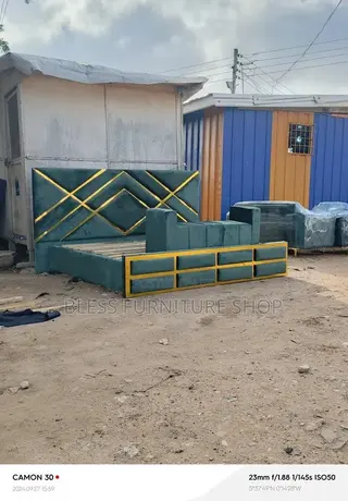 Queen Size Bed Frame With Side Drawers and Ottoman