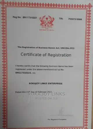 Business Registration Certificate.
