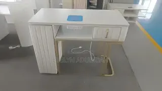 Nail Table for Sale – White and Gold Professional Manicure Desk