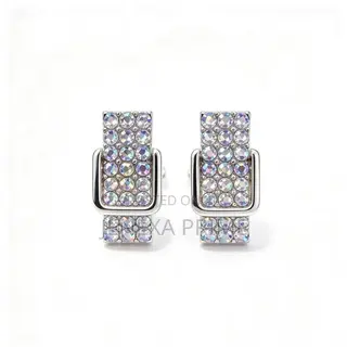 Iridescent Rectangle Stud Earrings