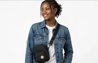 Smiley Mini Cross Bag Black Quilted - Kumasi Delivery Today