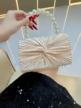 Luxury Pearl Handle Evening Clutch Bag
