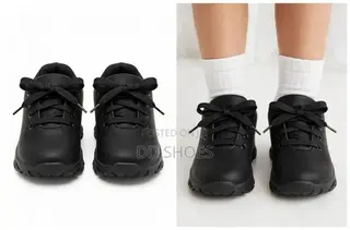 Kid's Black School Shoes- Lace Up