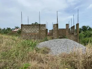 Uncompleted 2 Bedroom House for Sale at Nsawam-Fotobi +Blocks Stones