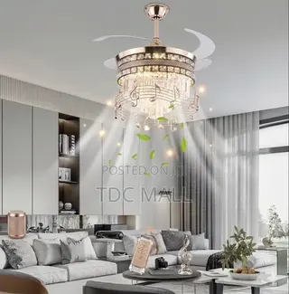 Executive Crystal Ceiling Fanlight With Bluetooth + Remote-85% Copper