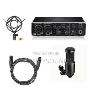 At2020 With Behringer Umc202hd Mic and XLR Cable