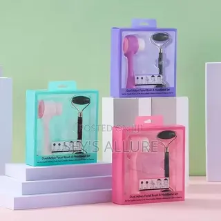 2 in 1 Face Brush Jade Roller Set