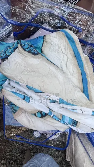 King Size Comforter Cream Turquoise Blue Luxury Thick Duvet