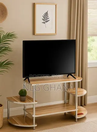 Rustic Industrial Tv Stand With 5-Tier Shelves. Ghx6100