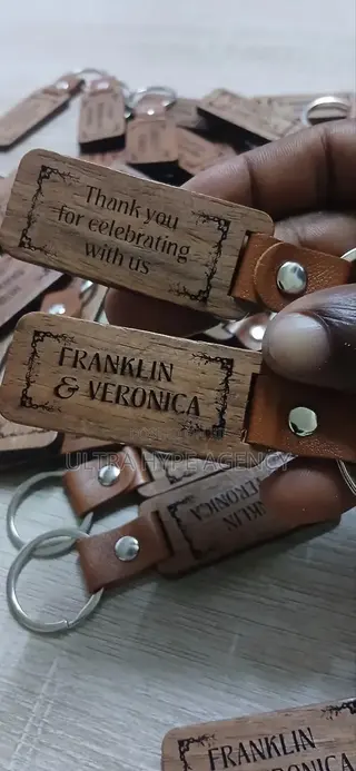 Wooden Keyring With Leather Neck