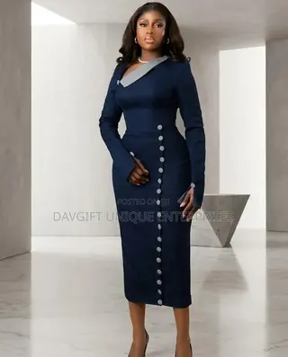 Classic Ladies Office Wear With Button Design