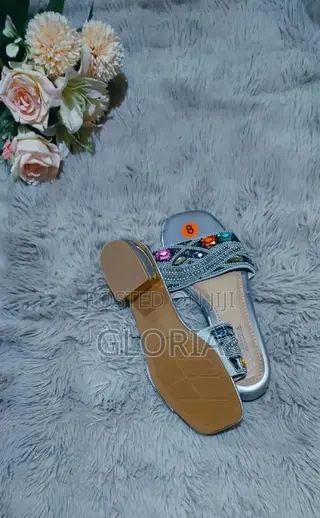 Ladies Low Block Heel Slides