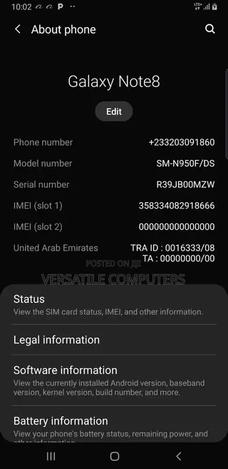 Samsung Galaxy Note 8 64 GB Gold