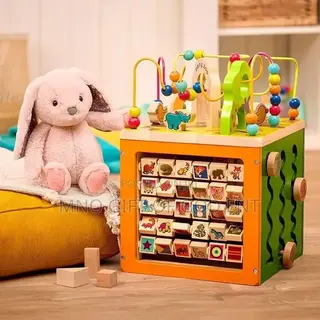B. Toys Zany Zoo Wooden Activity Cube, Alphabet Bead Maze Toy,