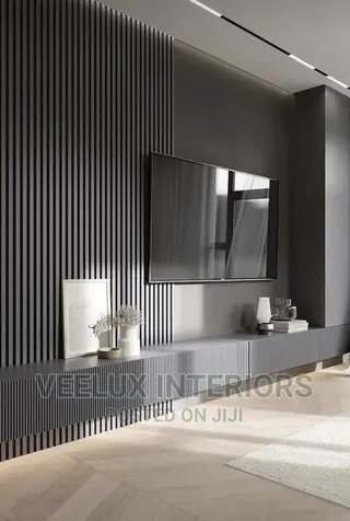 Fulllength-Black Tv Unit || Interior Design