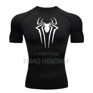 Spider Compression Fit T-Shirt - Black / White Logo