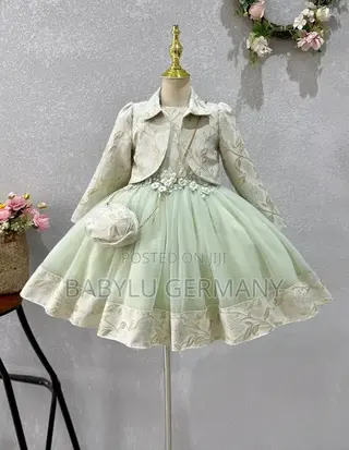 Green Girl's Dress, Removable Jacket and Free Handbag