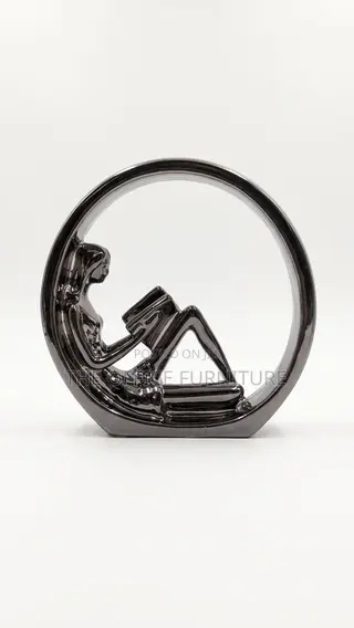 Modern Silver Reading Lady Sculpture