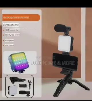 Vlogging Kit With Microphone Led Light