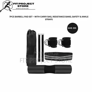 7pcsbarbell Set (With Ankle Strap , Resistance Band , Safety Straps )