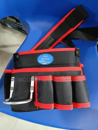 Heavy-Duty Professional Tool Bag With Multiple Pockets – Black and Red