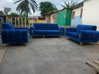 Luxury Foreign Sofa Set Blue Velvet
