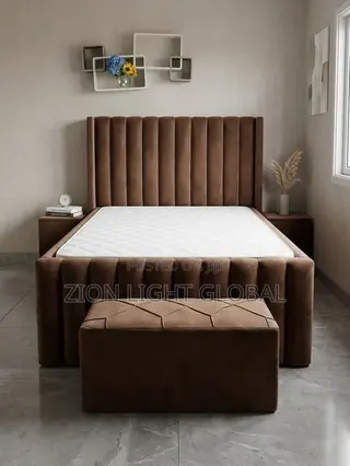 Luxury Bed Set With Latex Mattress & Bench – Like New!