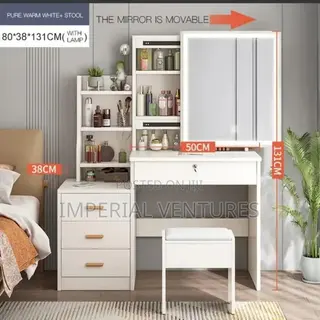 White Complete Dresser With Led Light