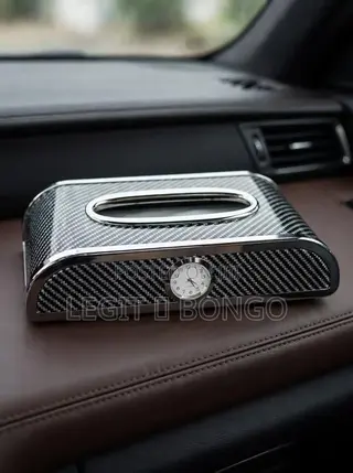 Luxury Car Tissue Box With Clock